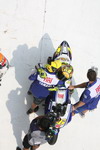 Rossi pulls in to winner's circle (as seen from VIP roof top terrace)