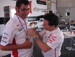 getting his shirt signed by Fausto Gresini himself