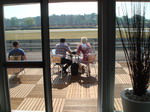 The terrace where the brilliant weather made this a wonderful place for beer & bikes! 