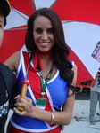 Brit Lauren is the very popular umbrella girl for Randy de Puniet