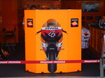 Dovi's bike on display in the pit