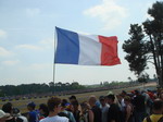 Vive la France! Most of the crowd were raving when our formerly-sponsored rider and good friend Jules Cluzel was leading the Moto2 race. Sadly the flags came down when he crashed...