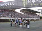 Saturday evening 'moto' show - features slalom sprints by young French riders (8-15 yrs) The crowd loved them!