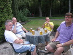 Customers enjoying the bar garden at the Opening Party