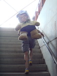 A dedicated fan carrying his idle to the race