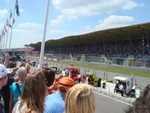 View from the paddock roof of the Main grandstand and MotoGP race