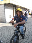 Alessio Capella takes his bike around the circuit to get the corners all lined up