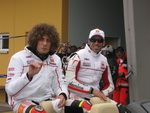 All the riders were paraded - here are the 2 Marcos.