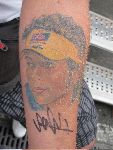 One customer caught Vale at the test, now he has the real sig tattooed under the pic...!  Tears of happiness!