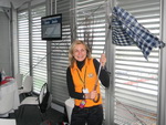 Umbrella girl ready for the weather