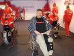 Some people will break their leg just to get into the Ducati pit... :-)