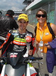Mike DeMeglio the happy French winner of the 125cc race