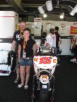 Gillian and Chris do final inspection of Alex's bike