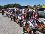 The Rookies line up for the first race. Austrian Nico Thoni to fore, with Sturla Fagerhaug to his left