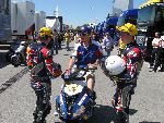 Danny (right) and Sturla meet Scott Redding on their way from the press conference