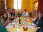 One of several happy tables!  (The outdoor bar filled many a jug!)