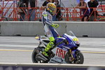 Rossi celebrates his podium finish