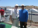 Managing director Gordon Howell with American baseball star Reggie Jackson (Pole Position Club suite)