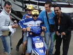 Rossi stopped to sign some autographs...